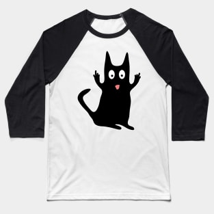 Funny Black Cat with Attitude Gift Baseball T-Shirt